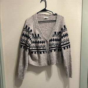 Gray Patterned Women's Sweater